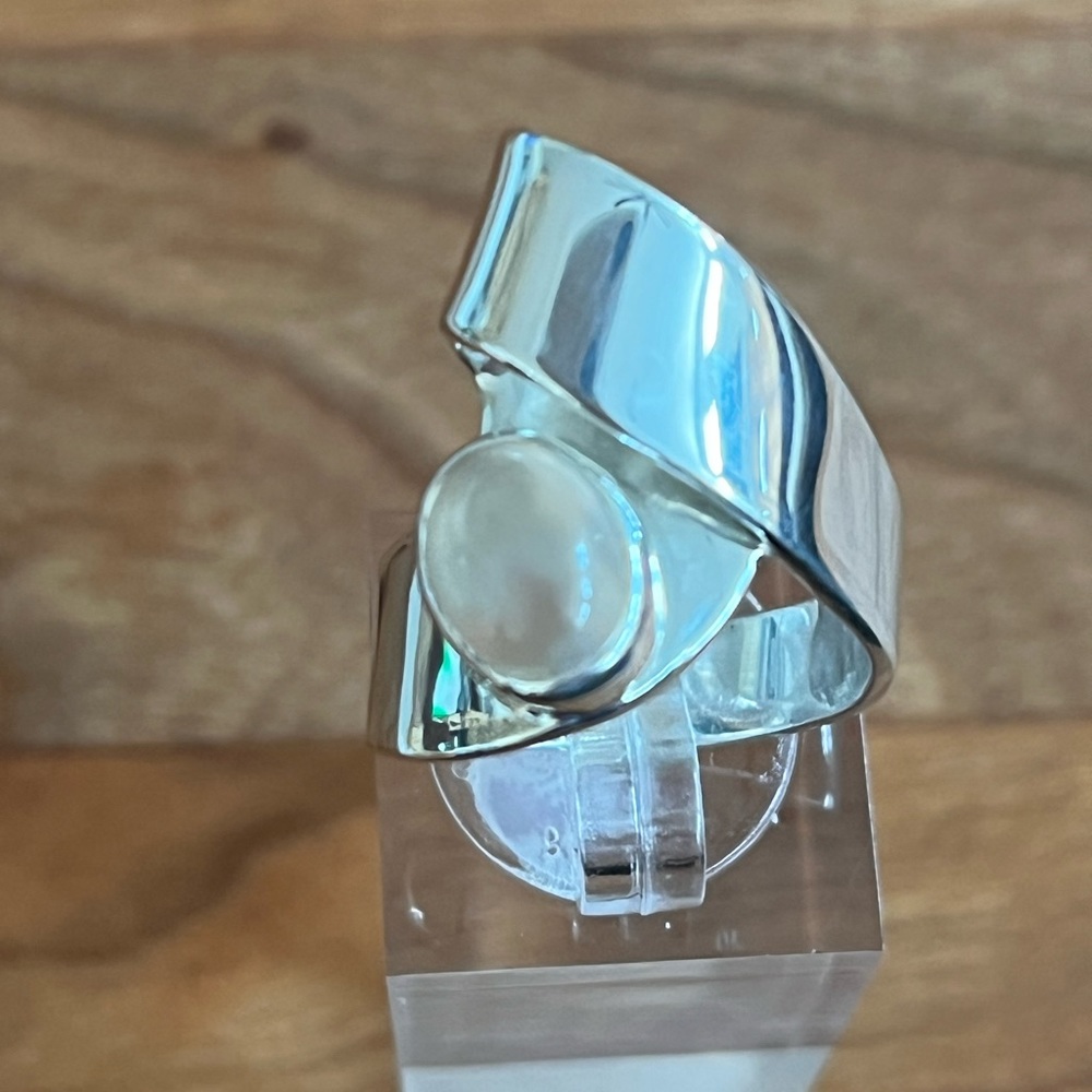 NEW Sterling and Moonstone Designer Ring Size 7